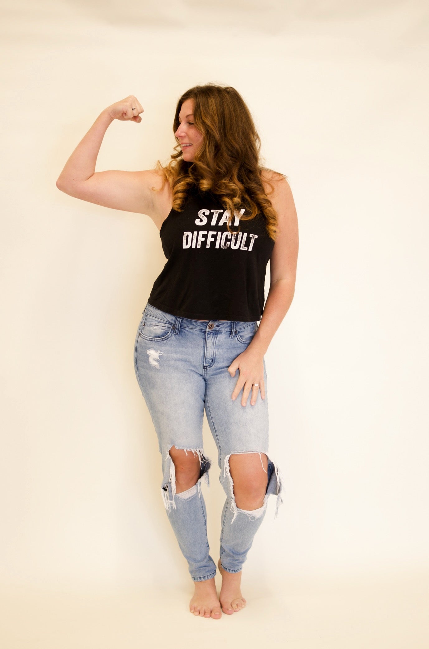 Stay Difficult Crop Tank