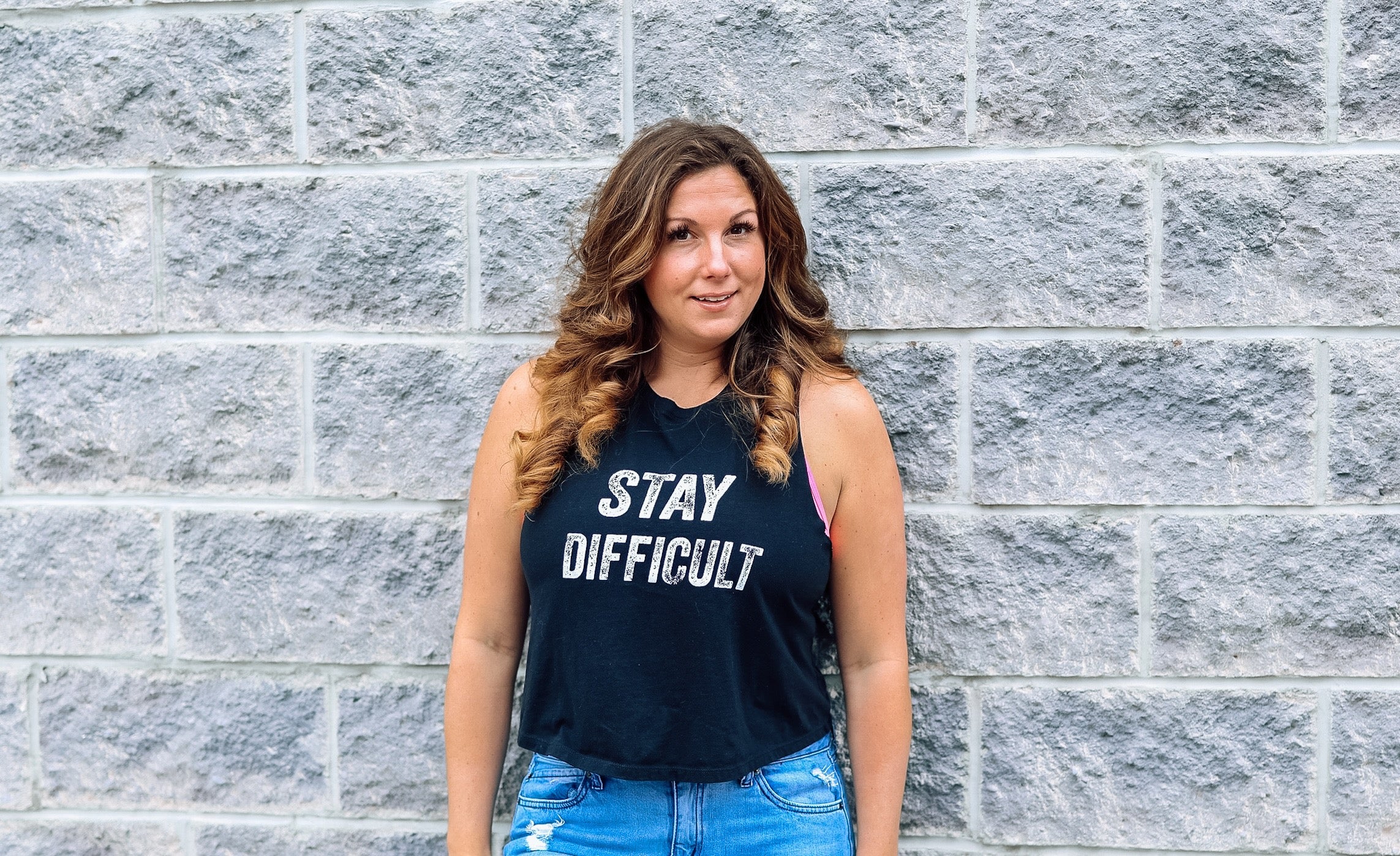 Stay Difficult Crop Tank