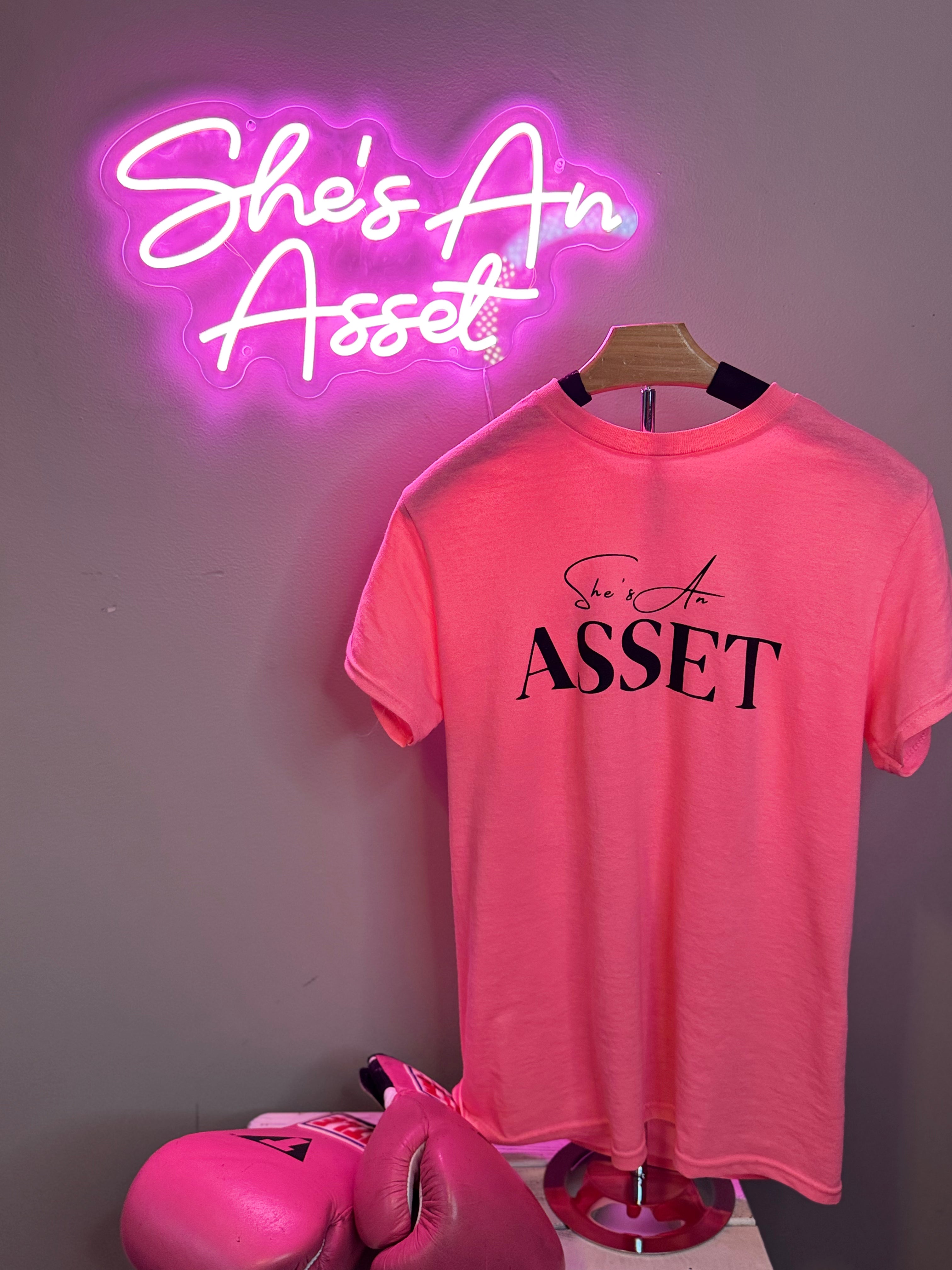 She's An Asset- Pink T-Shirt
